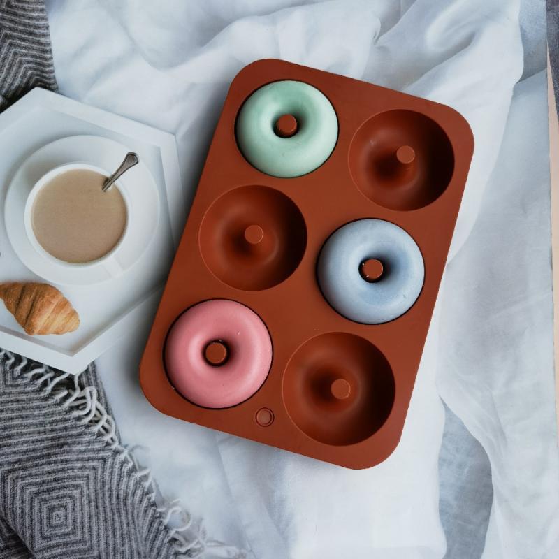 Donut Mold Silicone - 새로운 # 6구 실리콘 도넛 몰드