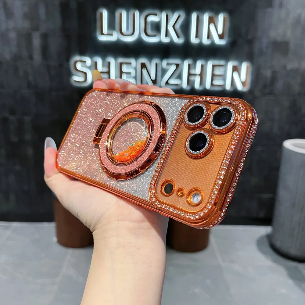 럭셔리 퀵샌드 글리터 메탈 스탠드 폰 케이스, 아이폰  - Taco Stand Holder 리뷰 및 가격