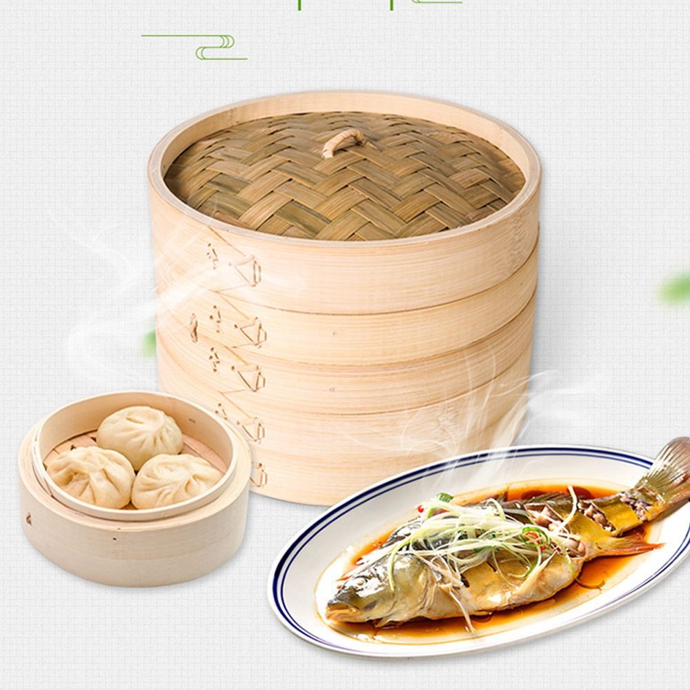 중국 기선 바구니 뚜껑이 달린 대나무 기선 바구니 Ba - Bao Steamer Bamboo 리뷰 및 가격